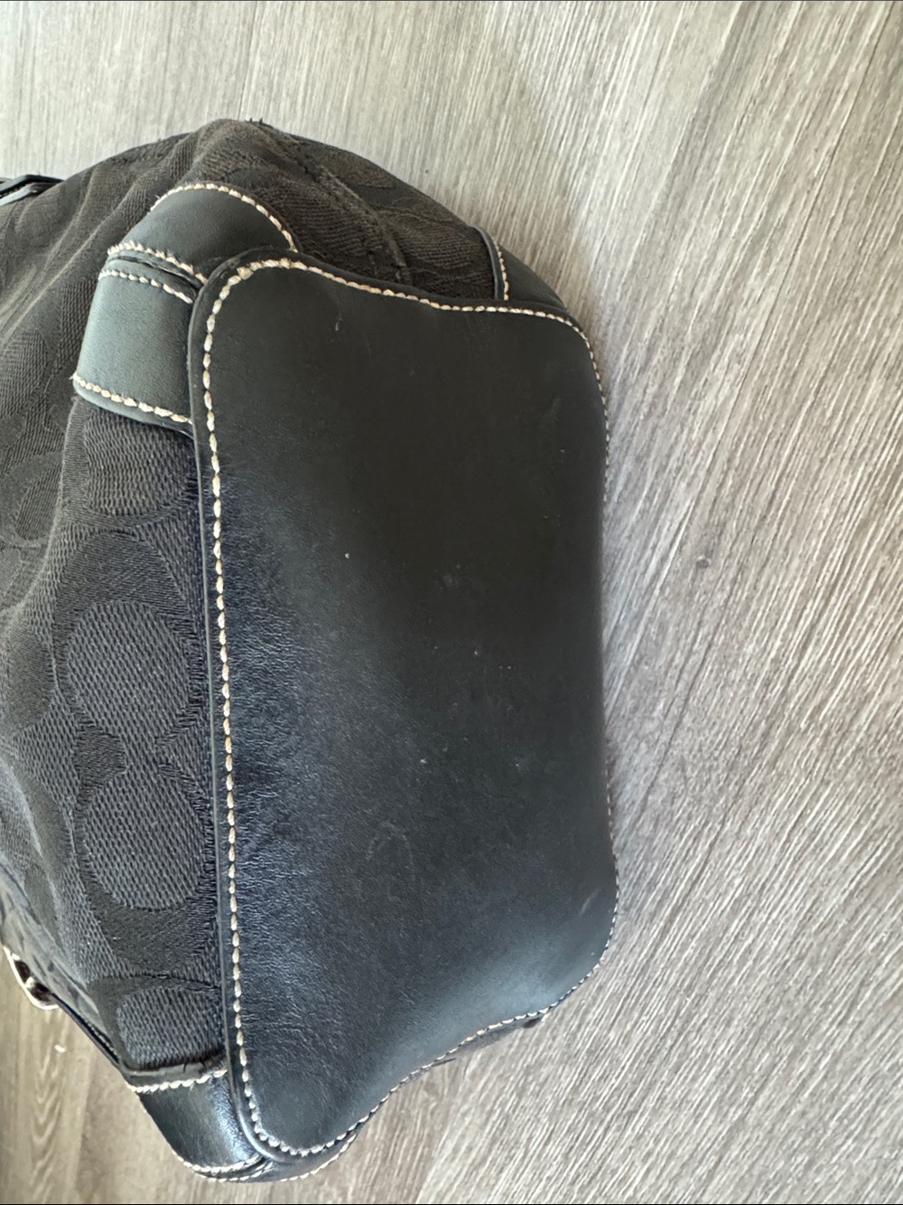 Coach Black Signature Jacquard Logo Shoulder Bucket Bag - Picture 12 of 12